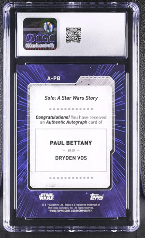 2022 Topps Star Wars Signature Series Autograph Paul Bettany Green /25  CGC 10 