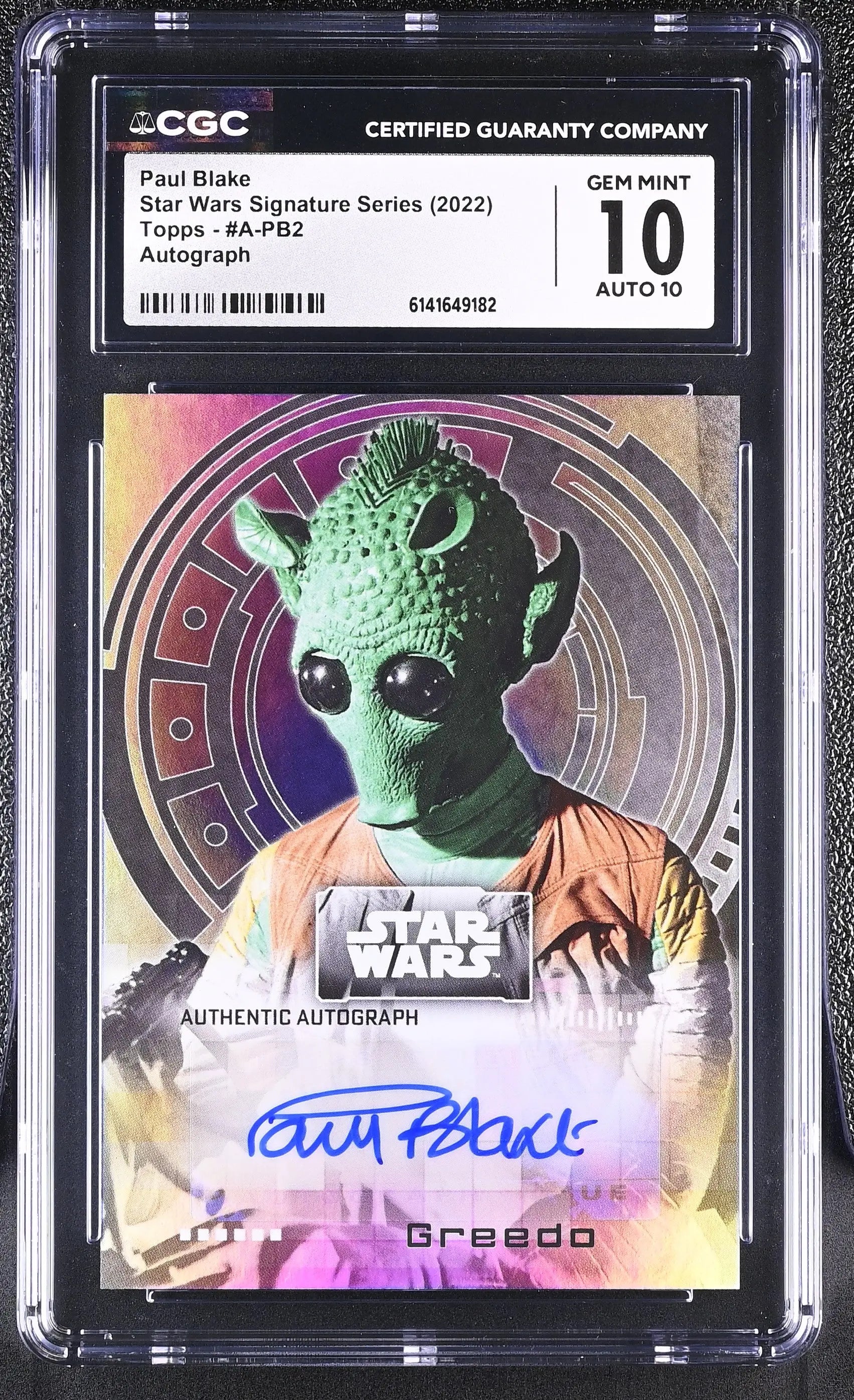 2022 Topps Star Wars Signature Series Autograph Paul Blake CGC 10 Auto 10 