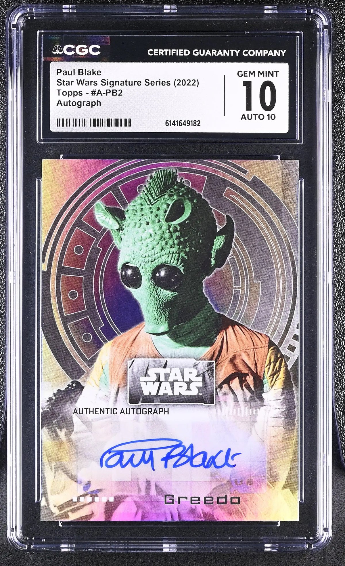 2022 Topps Star Wars Signature Series Autograph Paul Blake CGC 10 Auto 10 