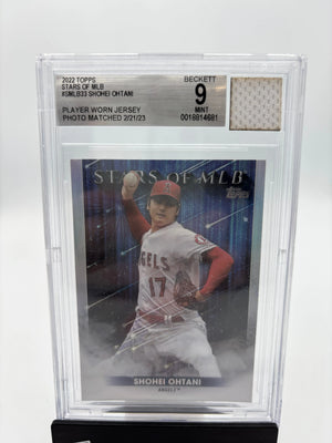 2022 Topps Stars of MLB Photo Match Patch Shohei Ohtani BGS 9 
