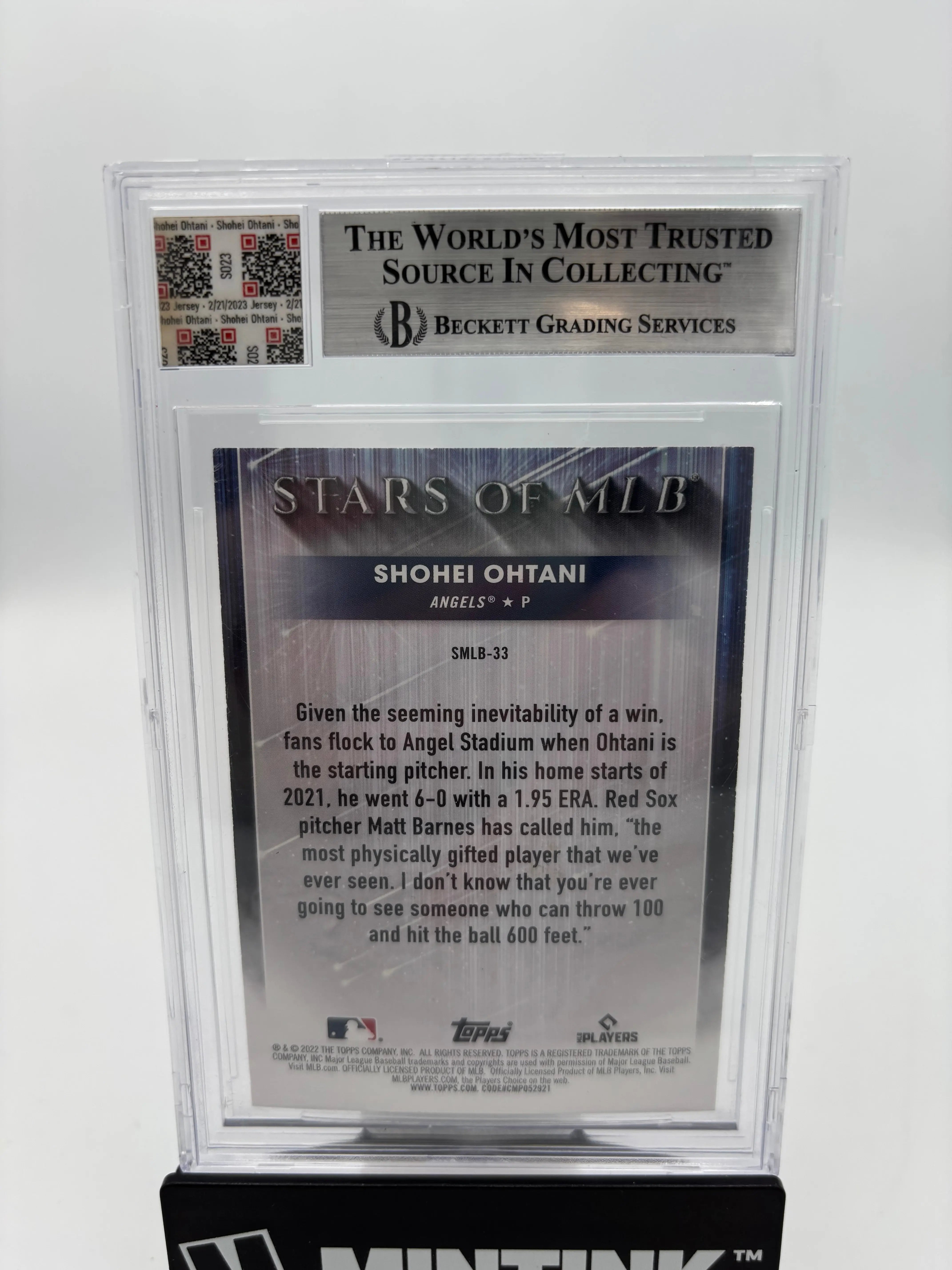 2022 Topps Stars of MLB Photo Match Patch Shohei Ohtani BGS 9 