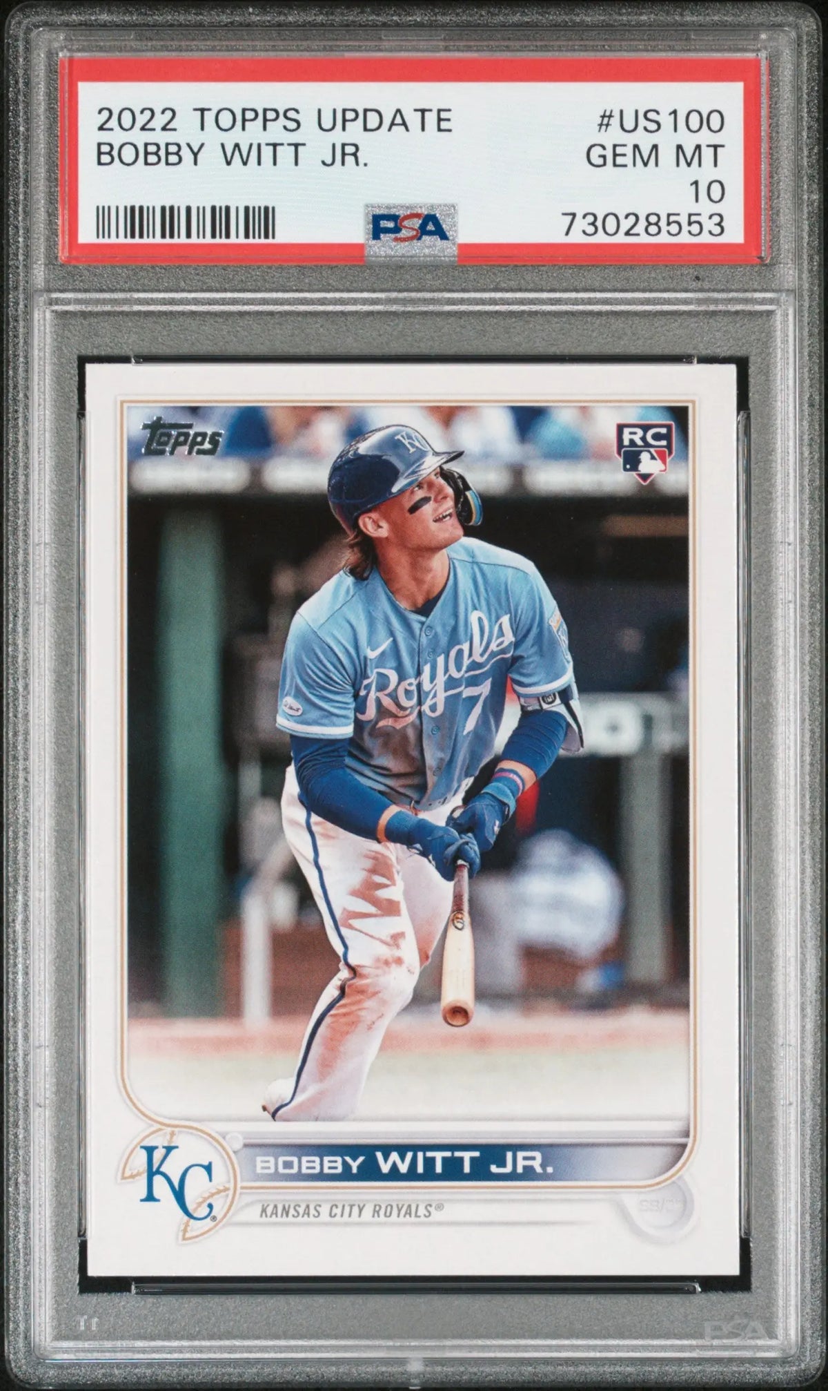 2022 Topps Update Rookie Bobby Witt Jr. RC PSA 10 