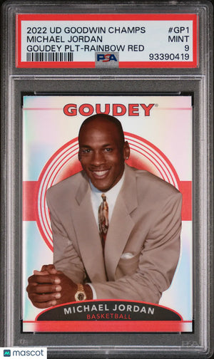 2022 UD Goodwin Champions Goudey Platinum Michael Jordan Rainbow Red PSA 9 