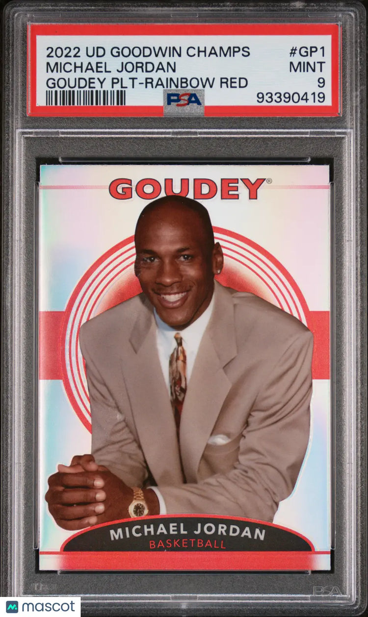 2022 UD Goodwin Champions Goudey Platinum Michael Jordan Rainbow Red PSA 9 