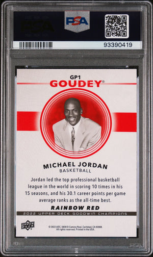 2022 UD Goodwin Champions Goudey Platinum Michael Jordan Rainbow Red PSA 9 