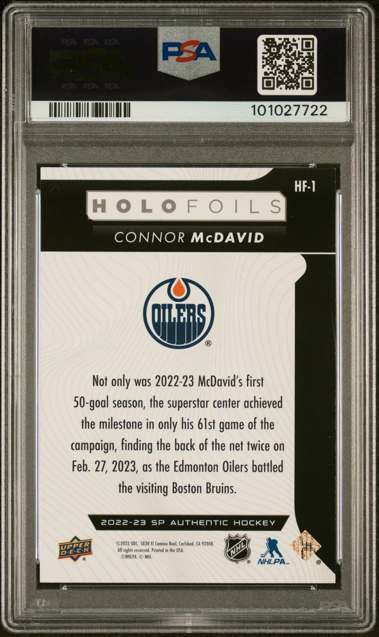2022 UD SP Authentic SP Holofoils Connor McDavid PSA 9 