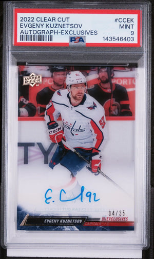 2022 Upper Deck Clear Cut Autographs Evgeny Kuznetsov UD Exclusives /35 PSA 9 