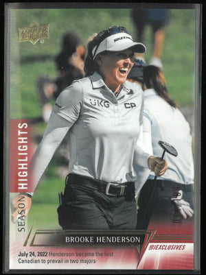 2022 Upper Deck Golf Season Highlights Brooker Henderson 