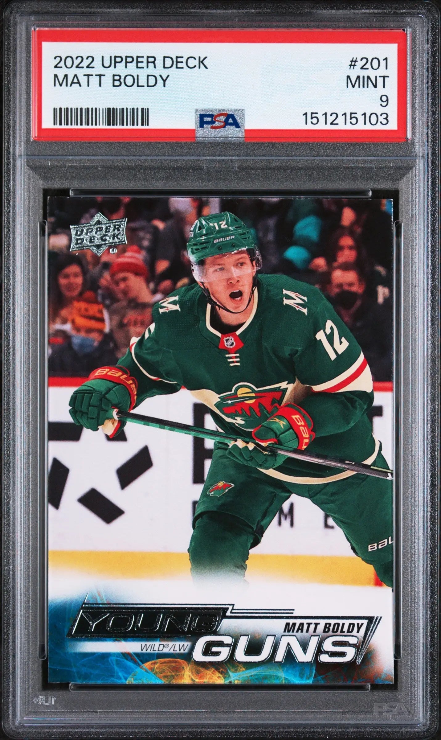 2022 Upper Deck Series 1 Young Guns Rookie Matt Boldy RC PSA 9 