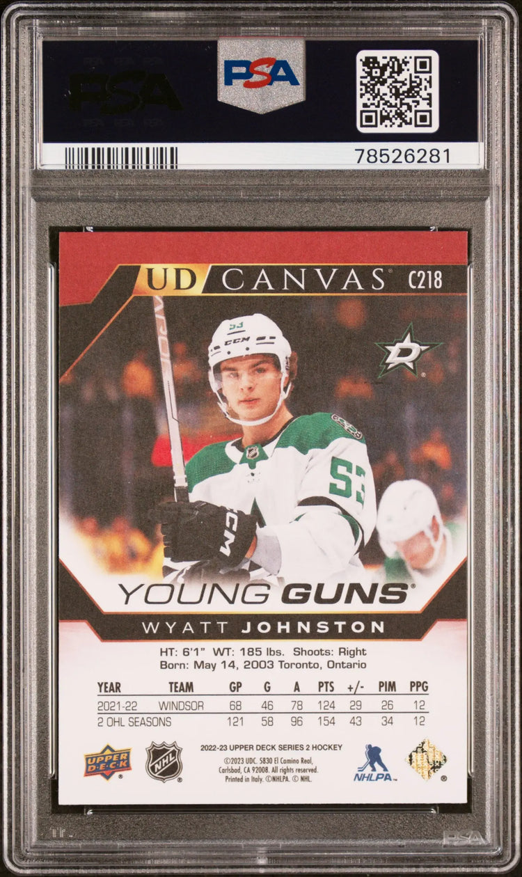 2022 Upper Deck Series 2 UD Canvas Wyatt Johnston #C218 PSA 10 