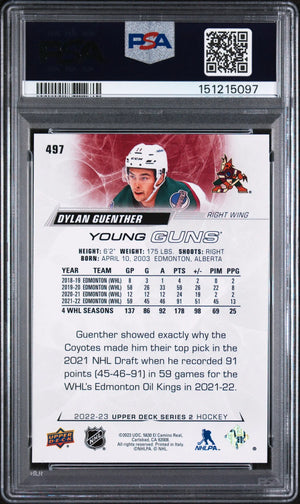 2022 Upper Deck  Series 2 Young Guns Rookie Dylan Guenther RC PSA 9 