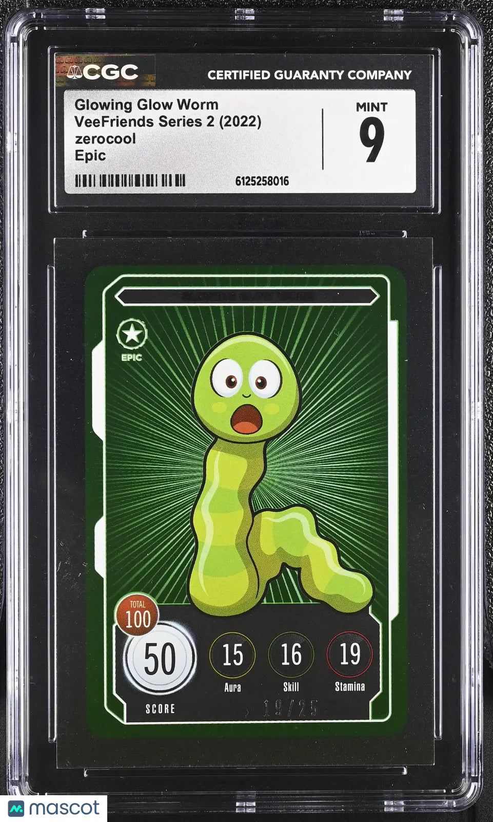 2022 Zerocool Veefriends Series 2 Glowing Glow Worm Epic 19/25 CGC 9 