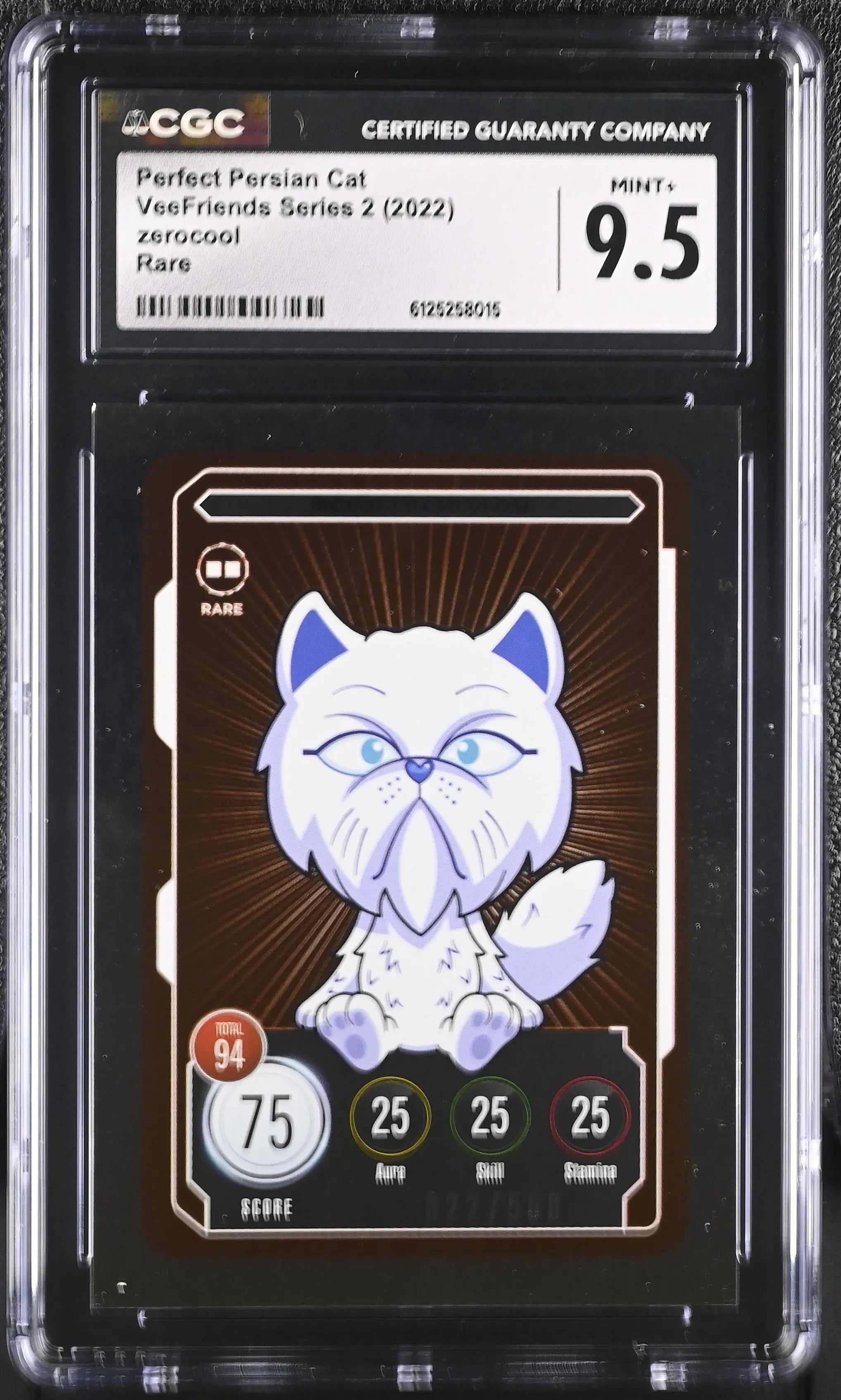 2022 Zerocool Veefriends Series 2 Perfect Persian Cat Rare CGC 9.5 /500 