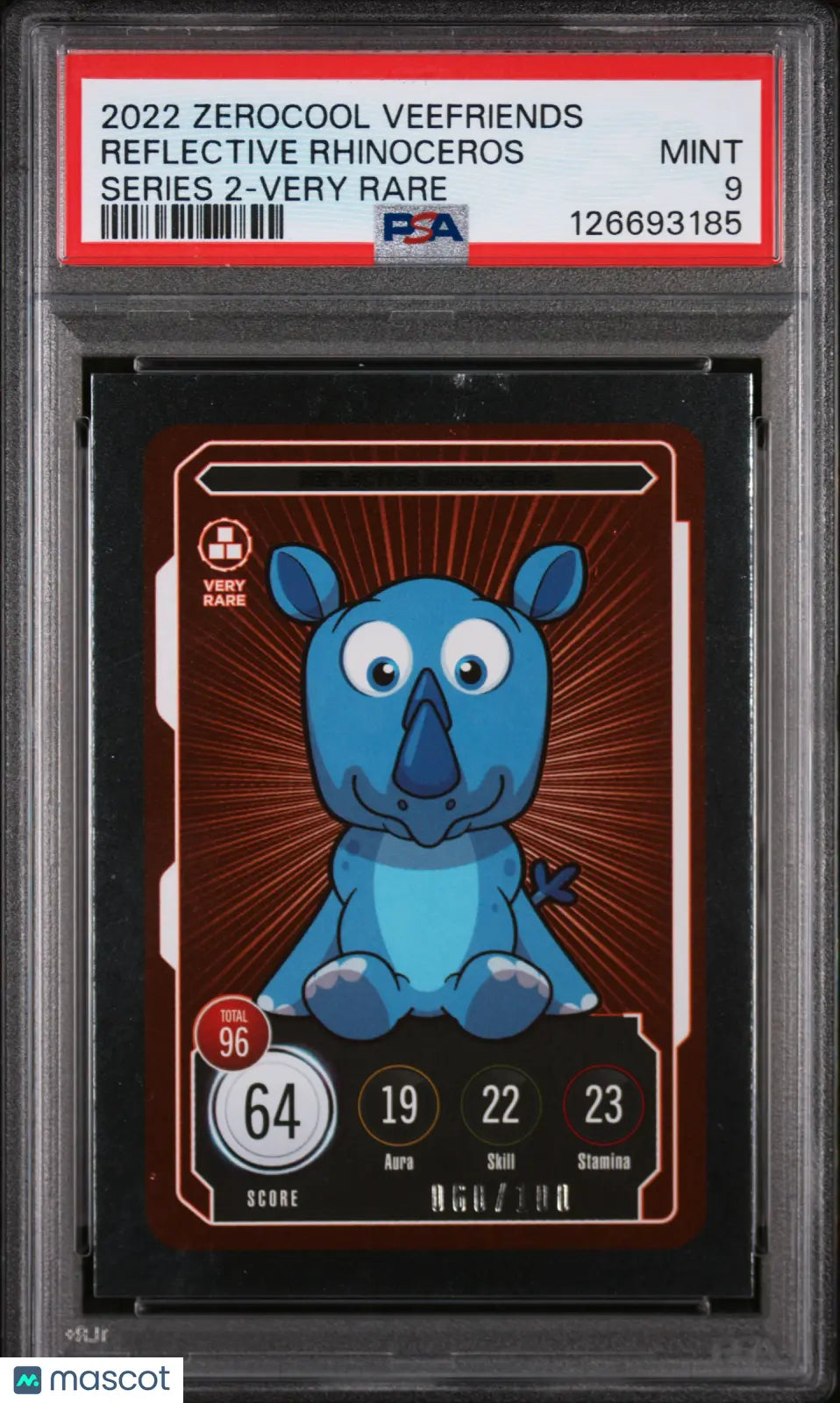 2022 Zerocool Veefriends Series 2 Reflective Rhinoceros Series 2 Rare /100 PSA 9 