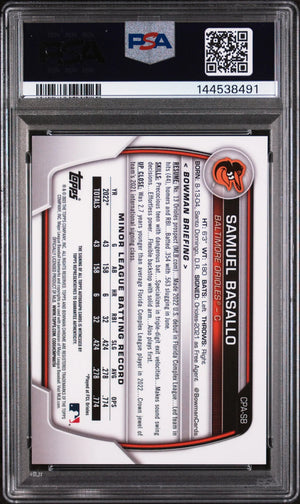 2023 1st Bowman Chrome Prospect Autograph Auto Samuel Basallo RC Rookie PSA 9 