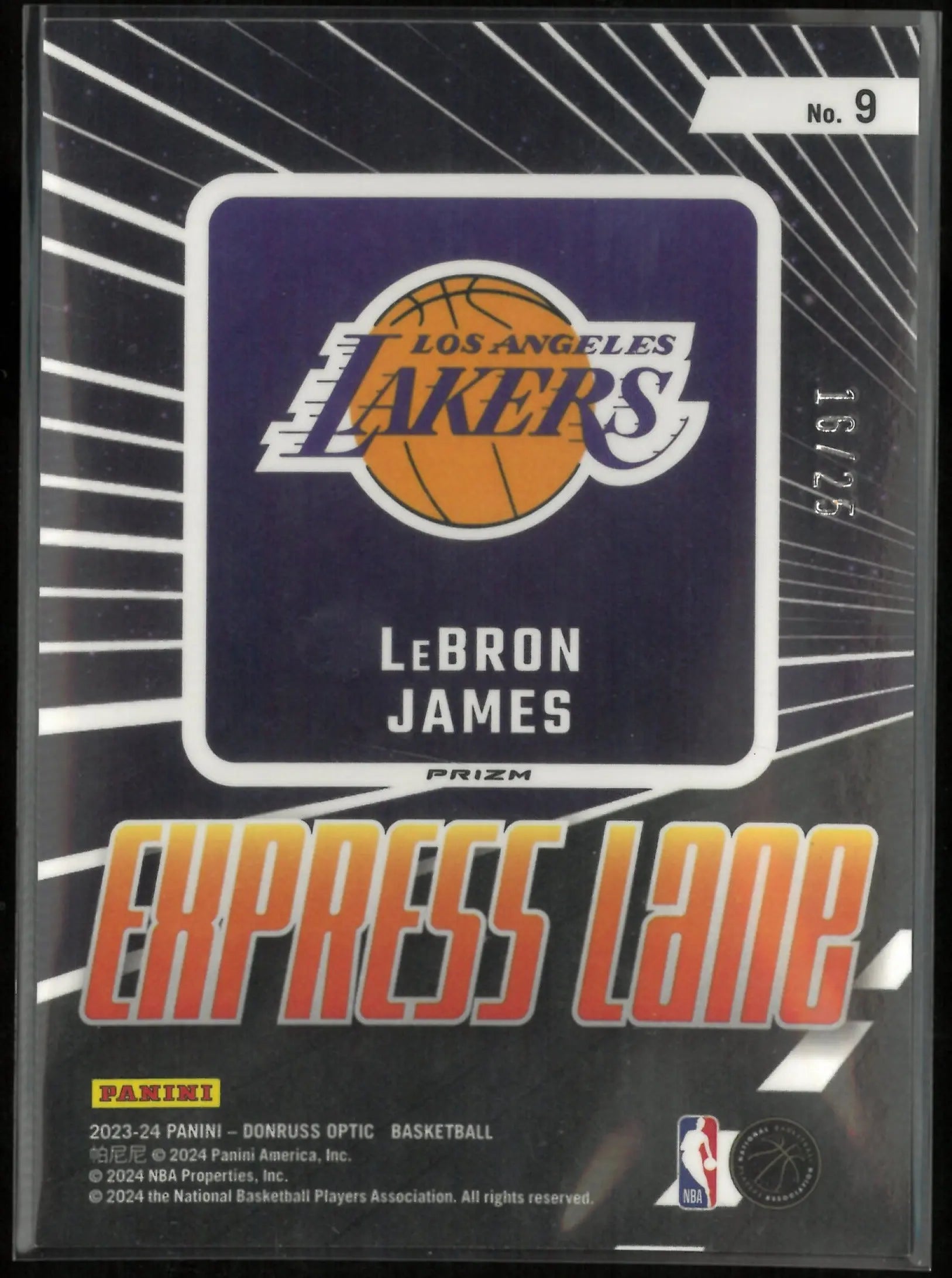 2023-24 Donruss Optic Basketball Lebron James Express Lane /25 