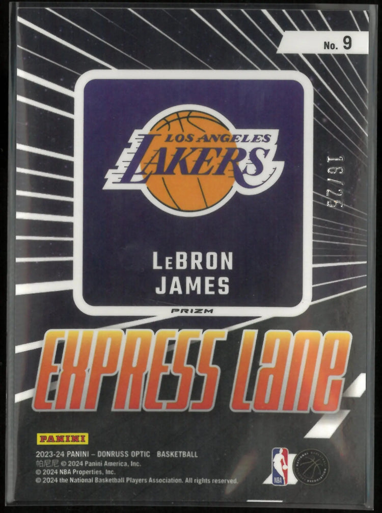 2023-24 Donruss Optic Basketball Lebron James Express Lane /25 