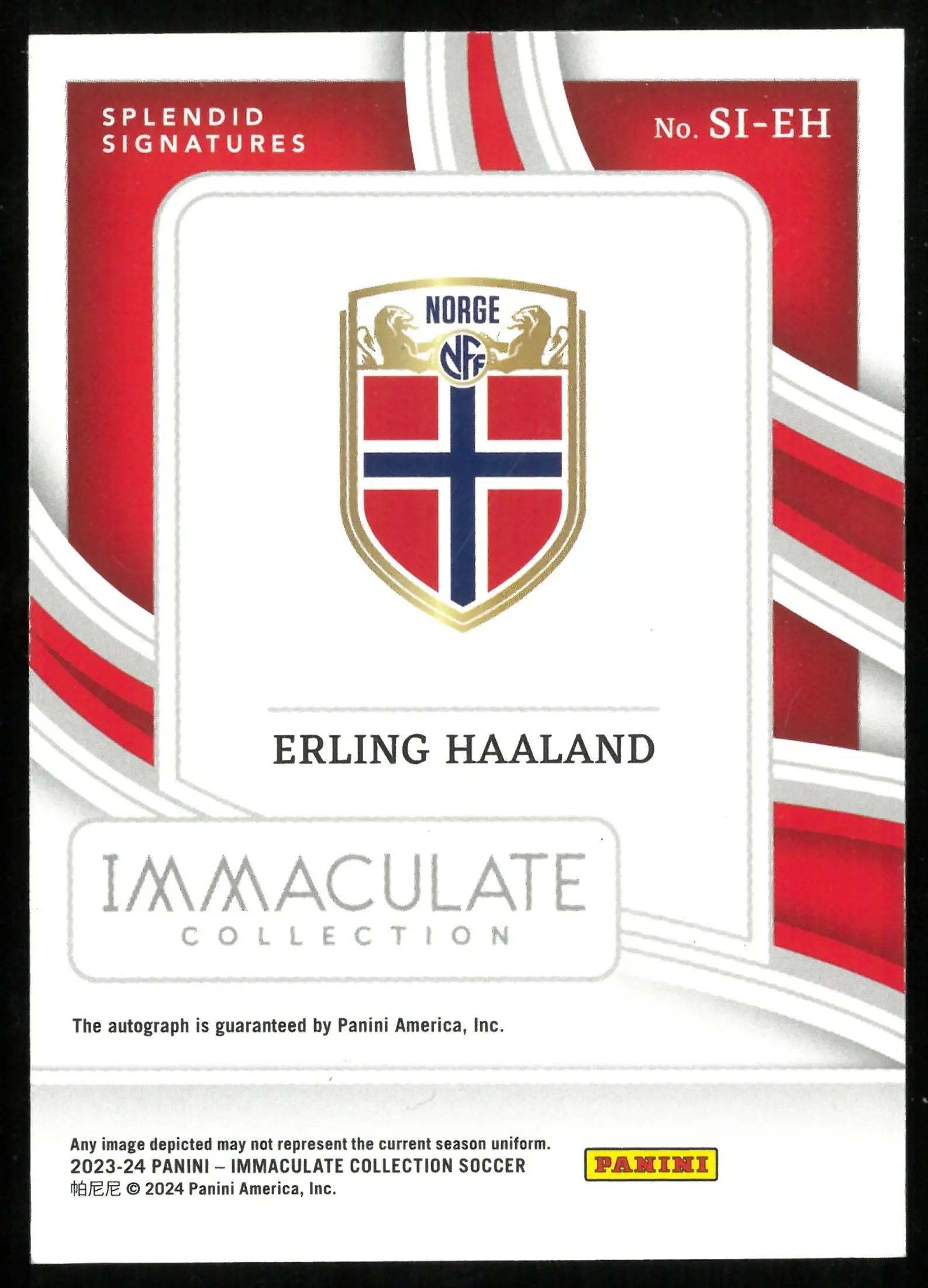 2023-24 Immaculate Soccer Erling Haaland Splendid Signatures Auto /49 