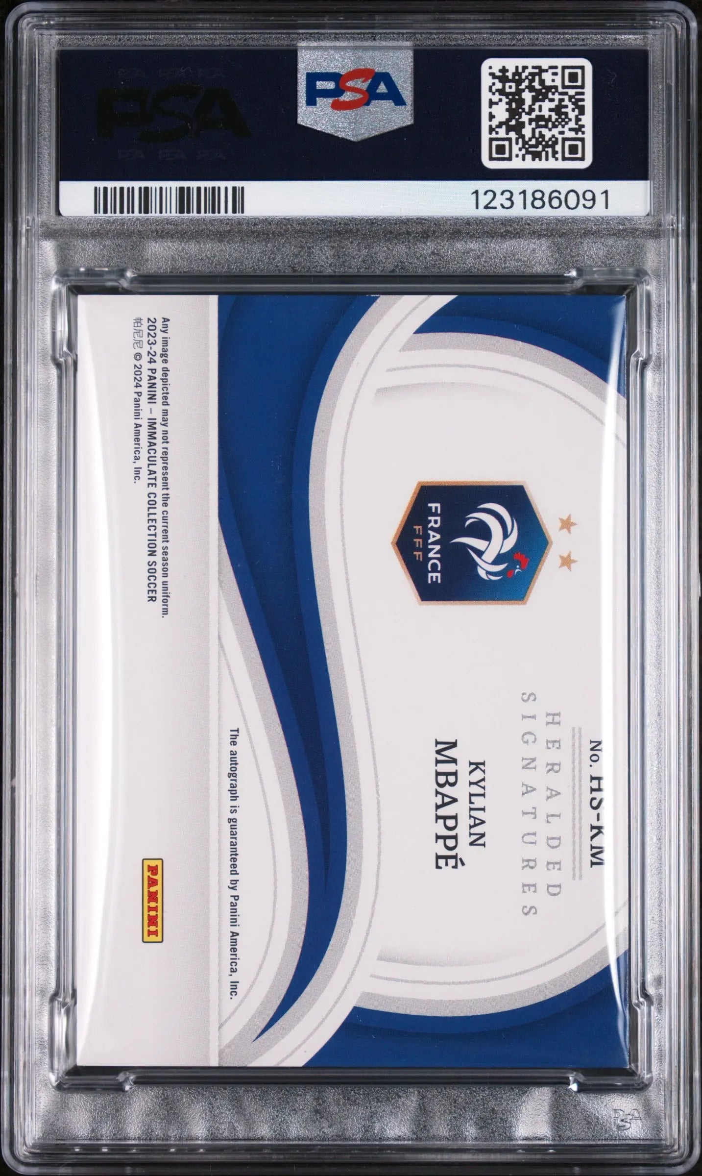 2023-24 Immaculate Soccer Heralded Signatures Auto Kylian Mbappe /25 PSA 8 