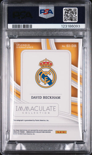 2023-24 Immaculate Splendid Signatures Auto David Beckham Sapphire /10 PSA 8 