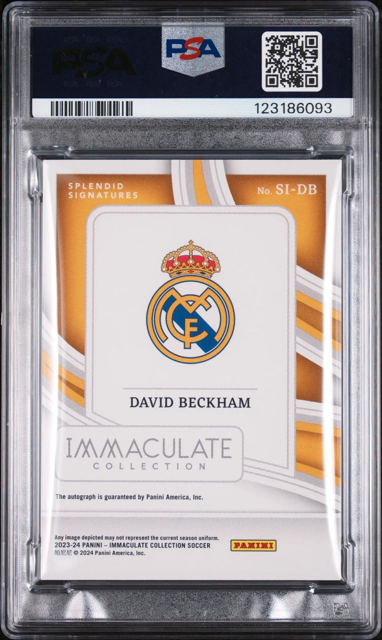 2023-24 Immaculate Splendid Signatures Auto David Beckham Sapphire /10 PSA 8 