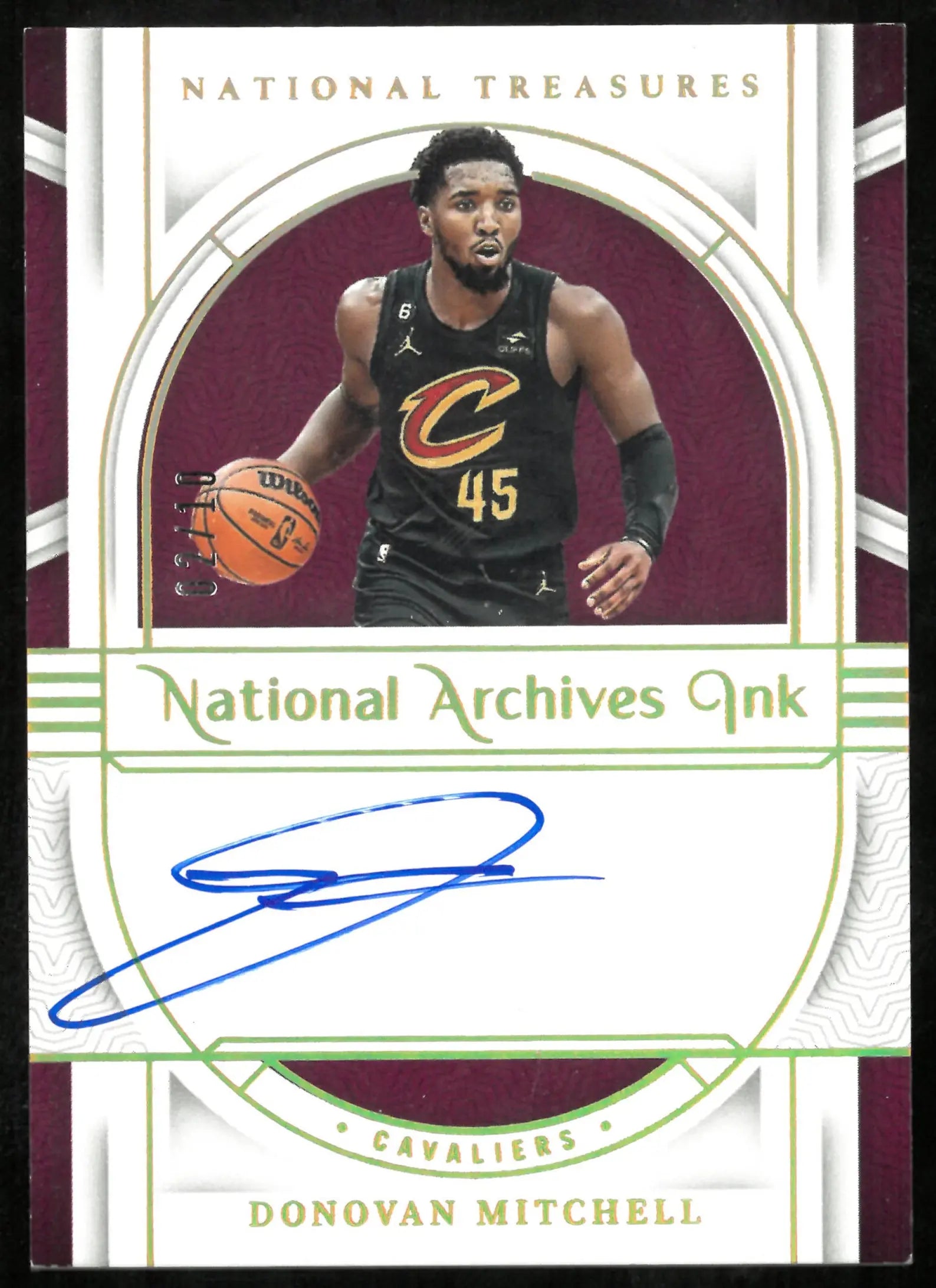 2023-24 National Treasures Basketball National Archives Ink Donovan Mitchell /10 