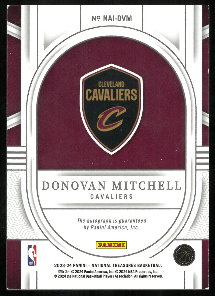 2023-24 National Treasures Basketball National Archives Ink Donovan Mitchell /10 