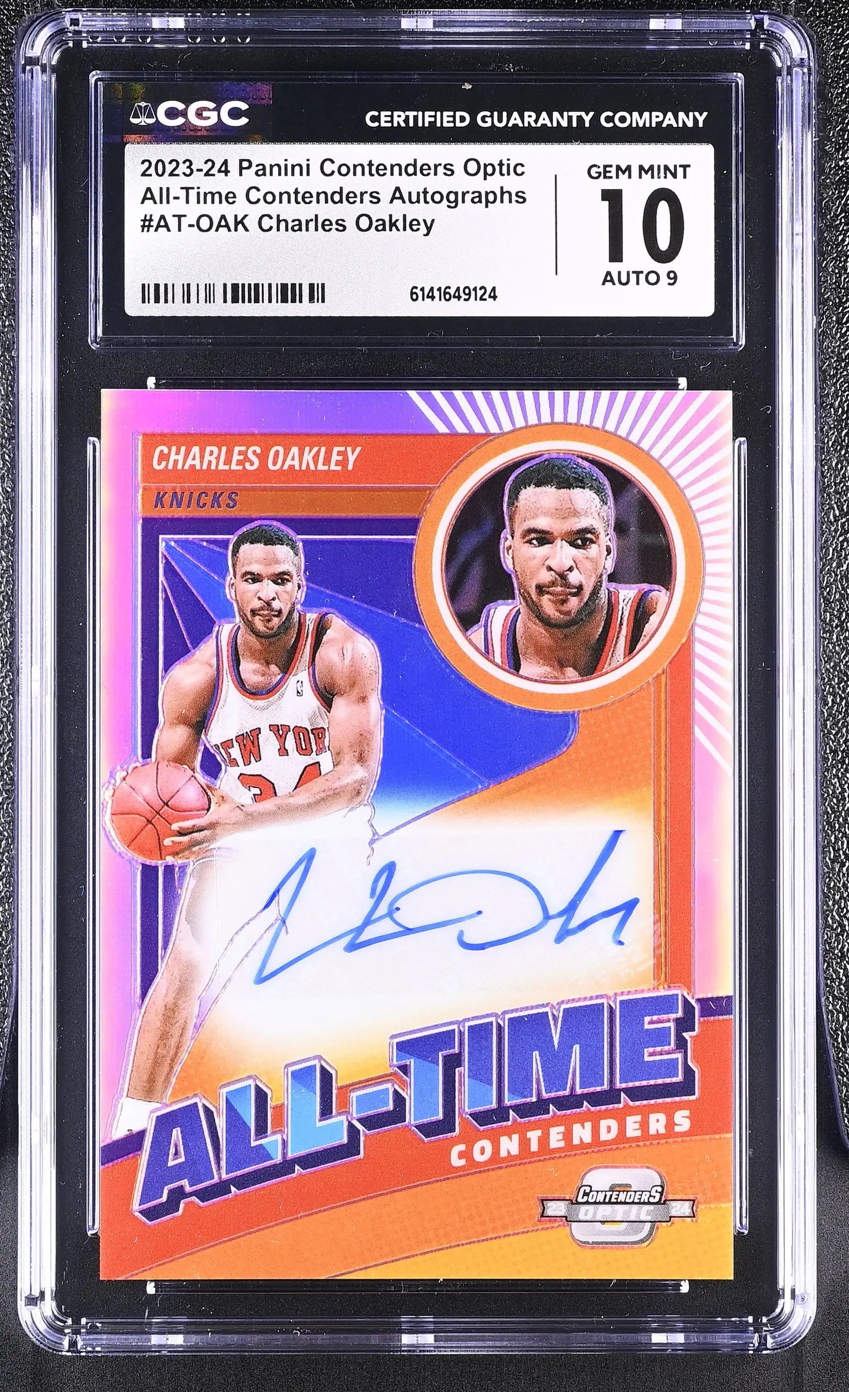 2023-24 Panini All-Time Contenders Autographs Charles Oakley Auto CGC 10 Auto 9 