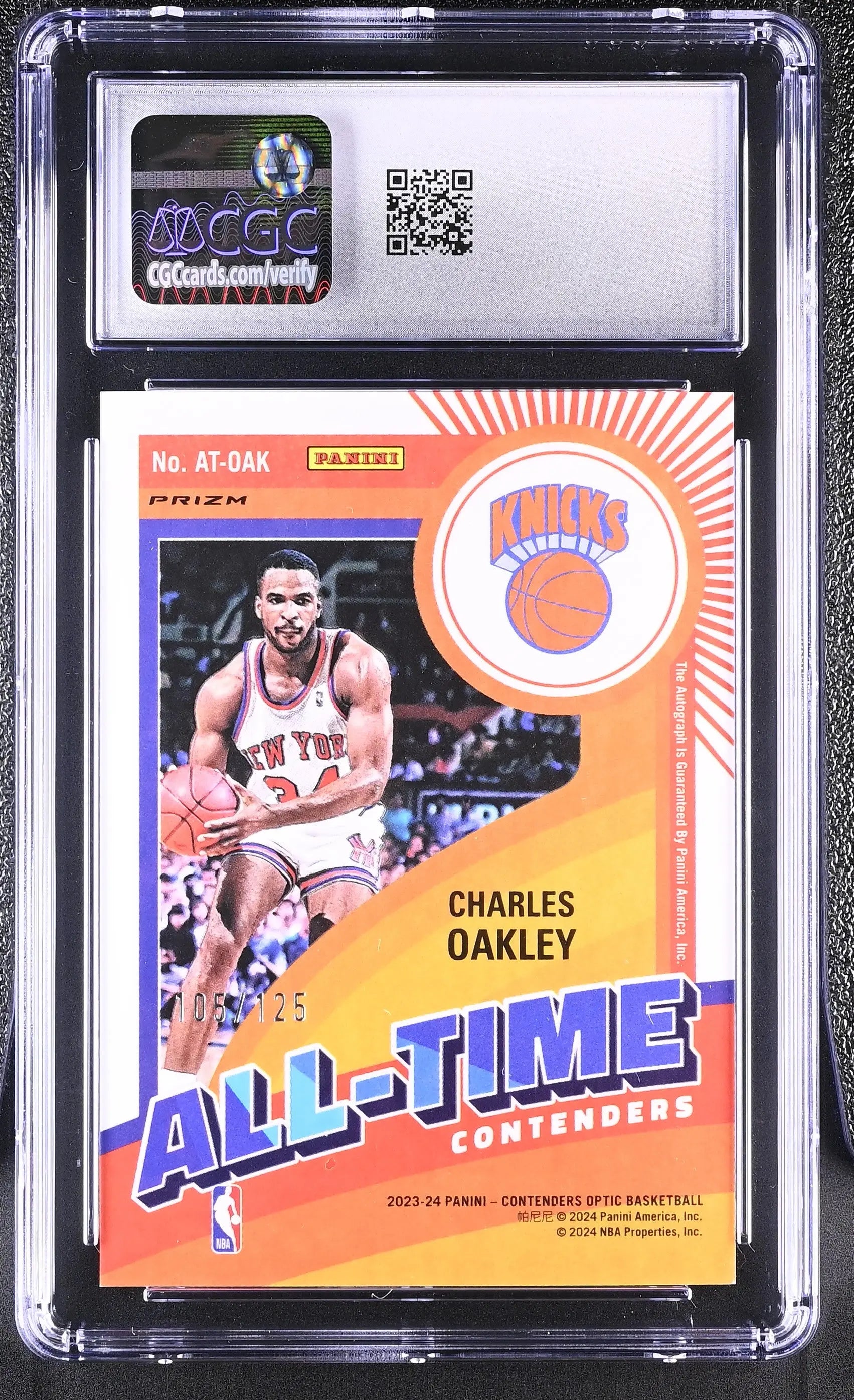 2023-24 Panini All-Time Contenders Autographs Charles Oakley Auto CGC 10 Auto 9 