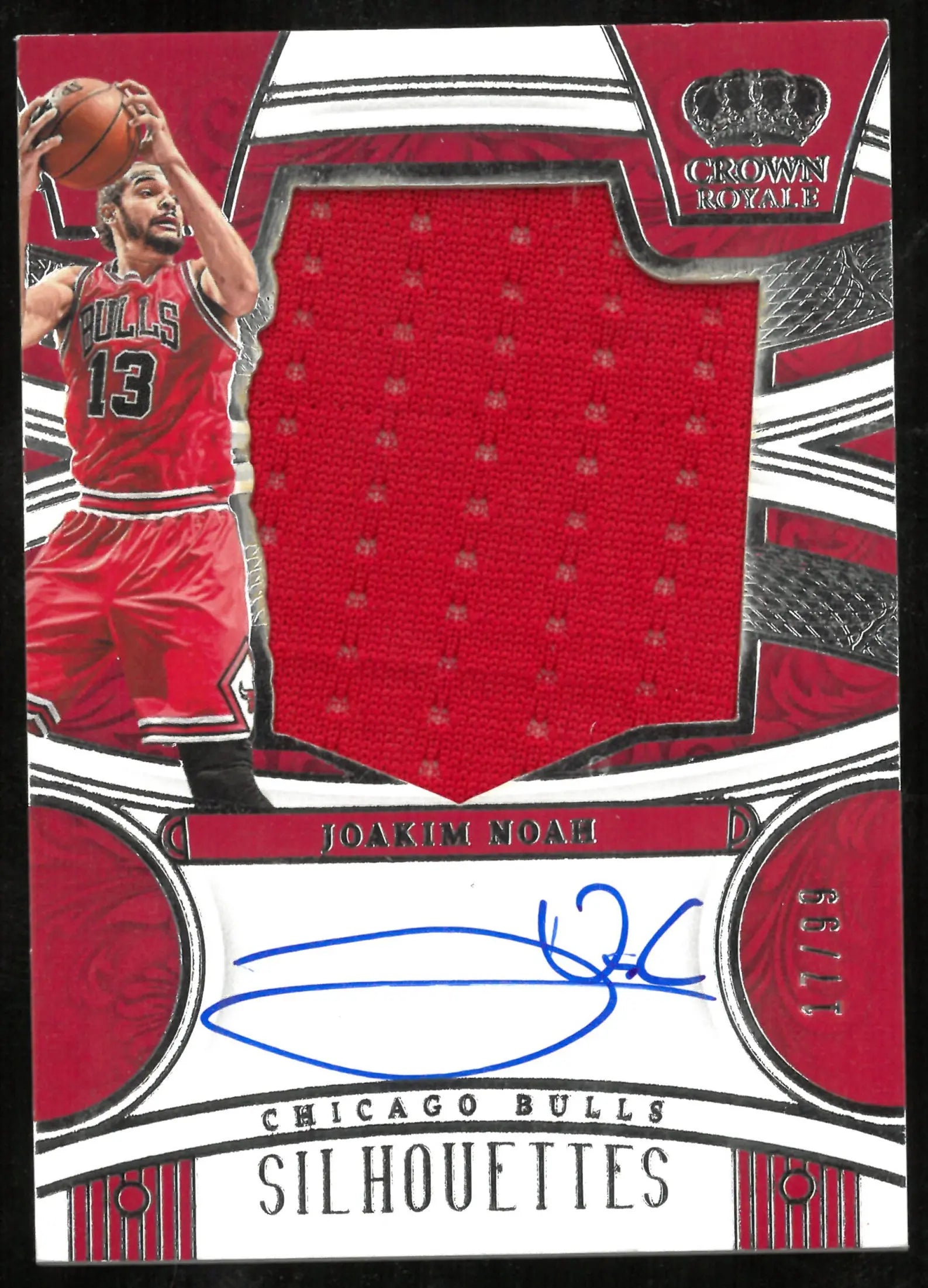 2023-24 Panini Crown Royale Silhouettes Patch Auto Joakim Noah /99 