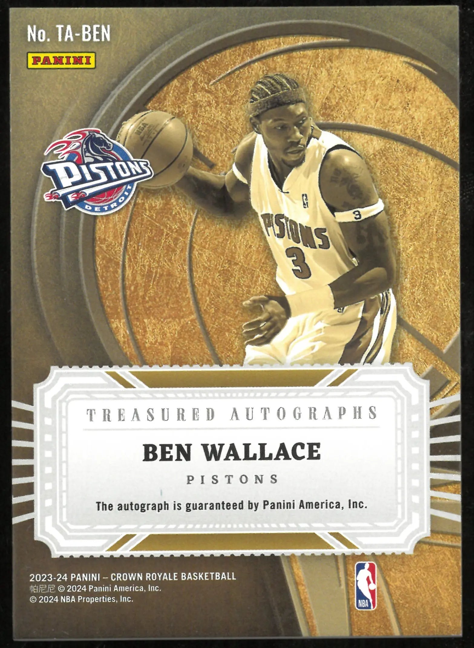 2023-24 Panini Crown Royale Treasured Auto Ben Wallace /49 