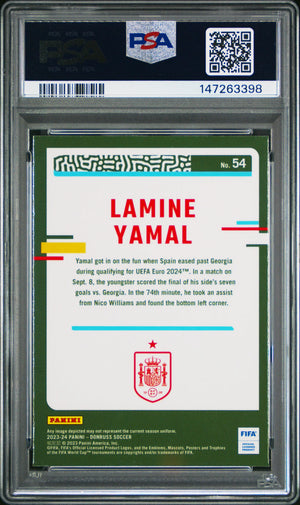 2023-24 Panini Donruss FIFA Lamine Yamal Optic RC Rookie PSA 10 