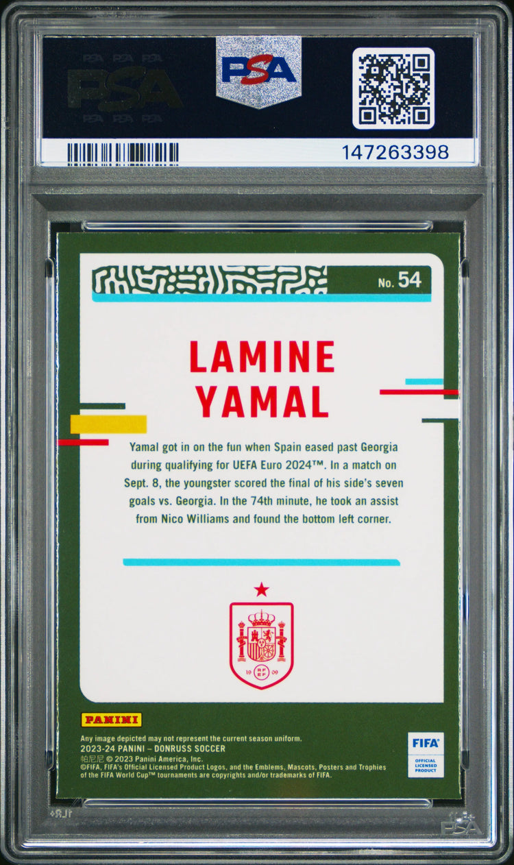 2023-24 Panini Donruss FIFA Lamine Yamal Optic RC Rookie PSA 10 
