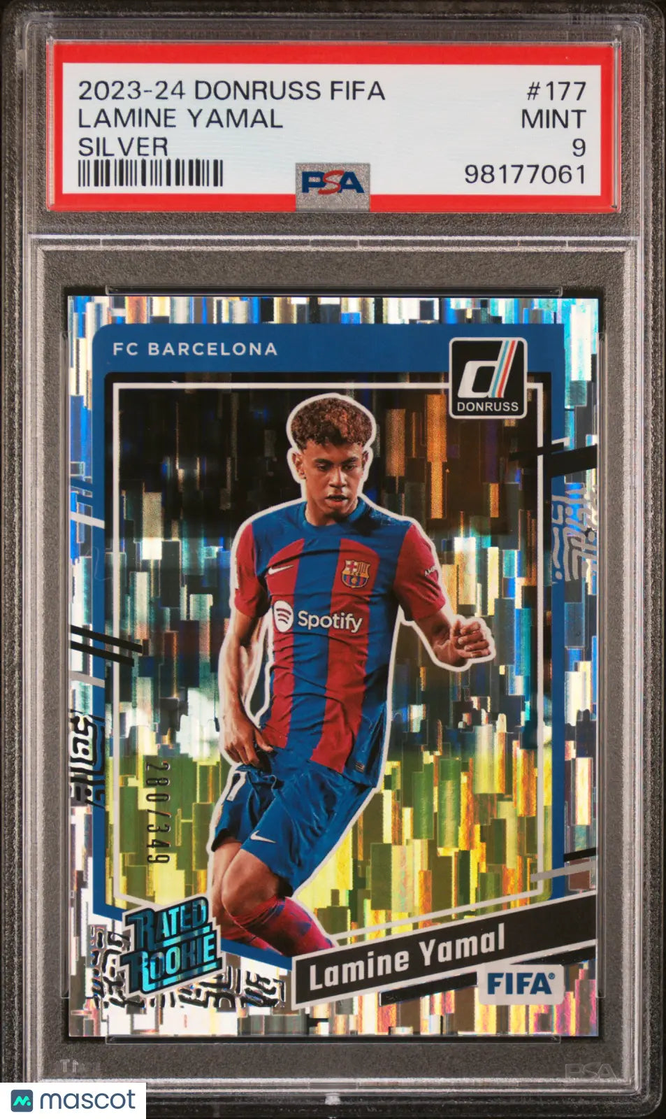 2023-24 Panini Donruss FIFA Lamine Yamal  Rated Rookie #177 Silver /349 PSA 9 