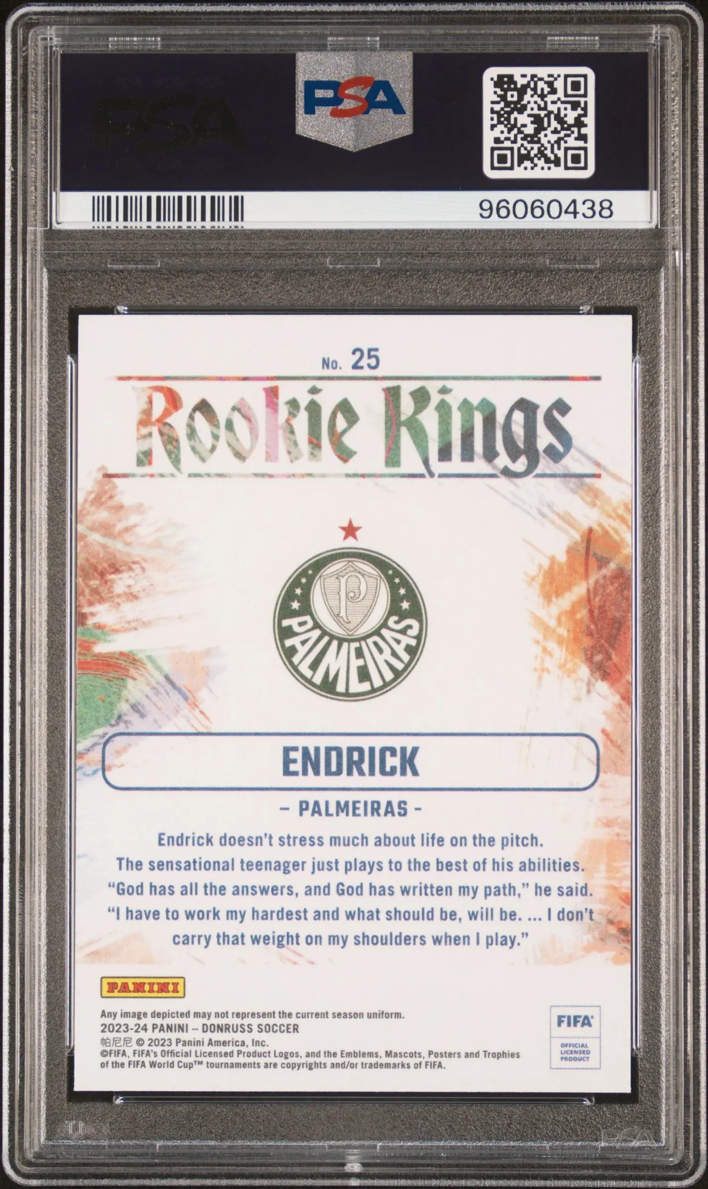 2023-24 Panini Donruss FIFA RC Rookie Kings Endrick #25 PSA 10 