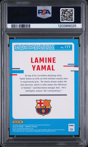 2023-24 Panini Donruss FIFA Rated Rookie Lamine Yamal Diamond RC PSA 9 
