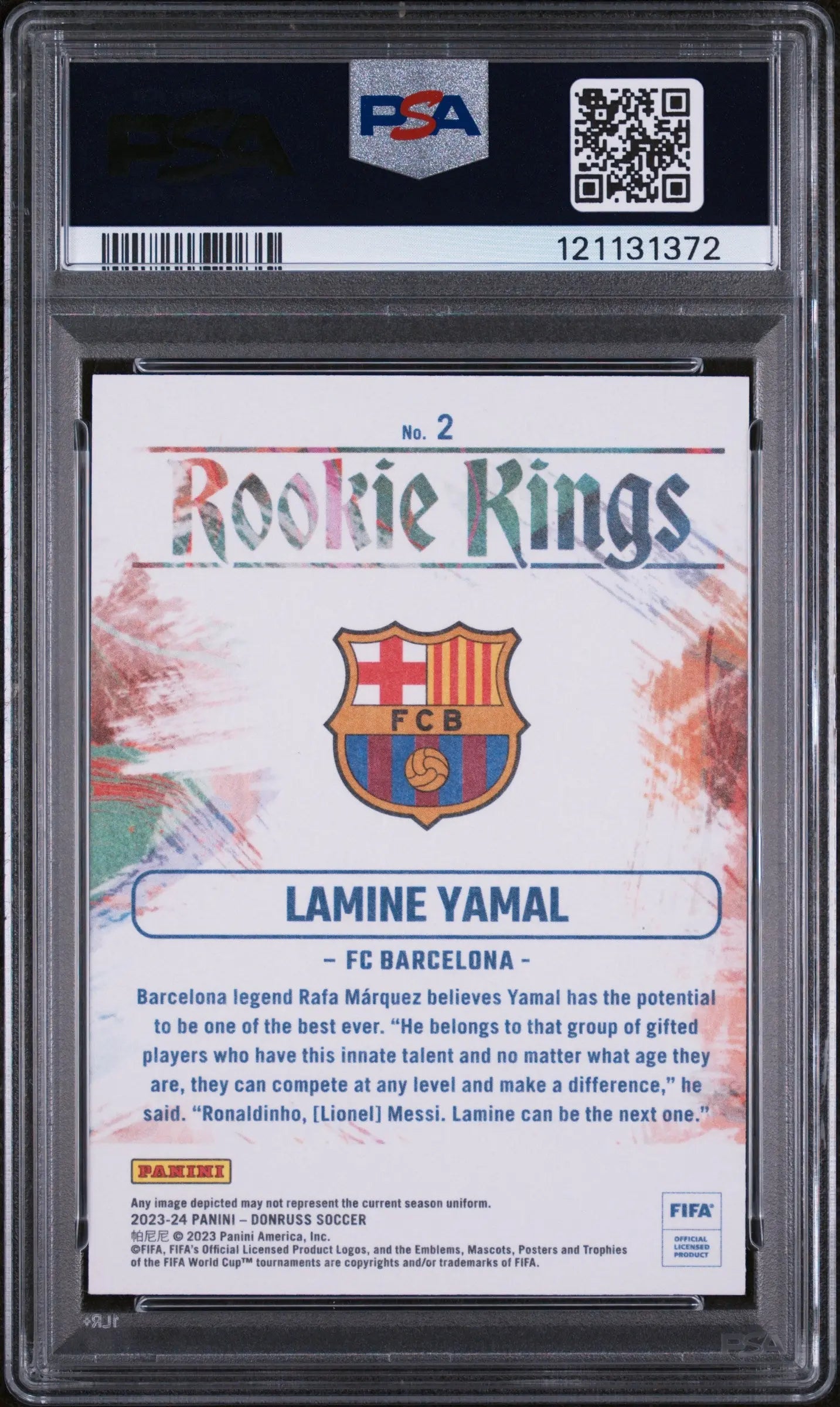 2023-24 Panini Donruss FIFA Rookie Kings Lamine Yamal RC PSA 10 