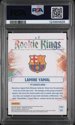 2023-24 Panini Donruss FIFA Rookie Kings Lamine Yamal #2 PSA 10 