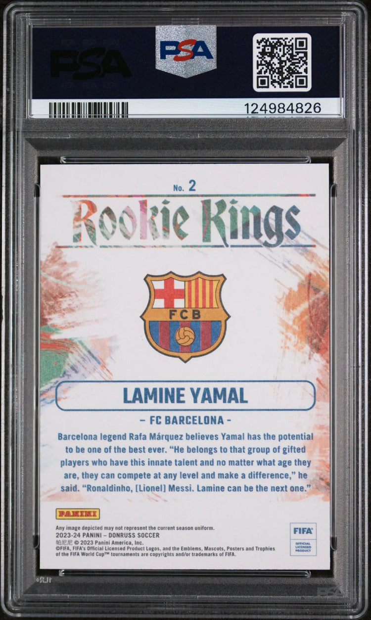 2023-24 Panini Donruss FIFA Rookie Kings Lamine Yamal #2 PSA 10 