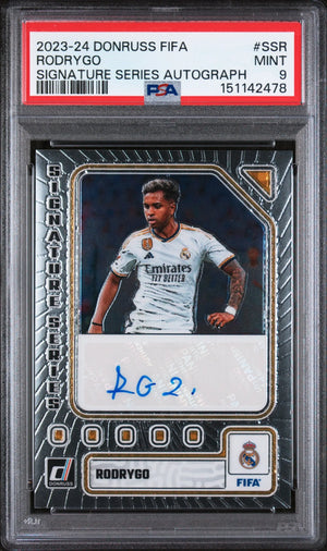 2023-24 Panini Donruss FIFA Signature Series Autographs Rodrygo Auto PSA 9 
