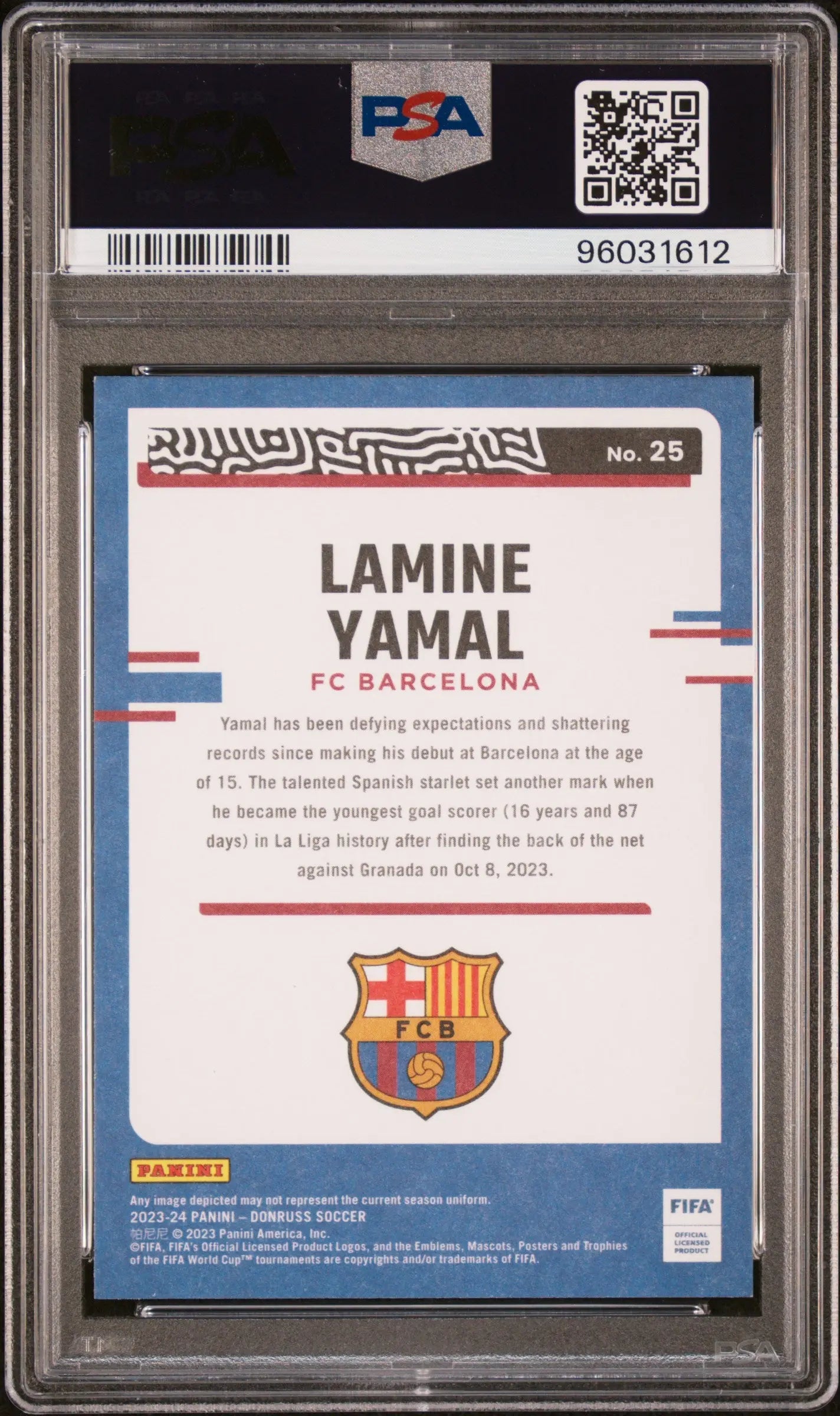 2023-24 Panini Donruss FIFA The Rookies Kings Lamine Yamal RC #25 Red PSA 9 