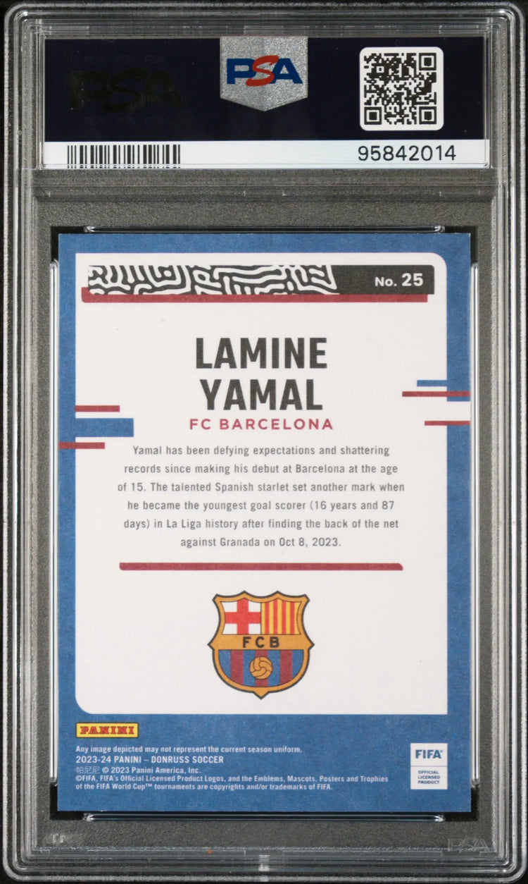 2023-24 Panini Donruss FIFA The Rookies Lamine Yamal RC #25 PSA 10 