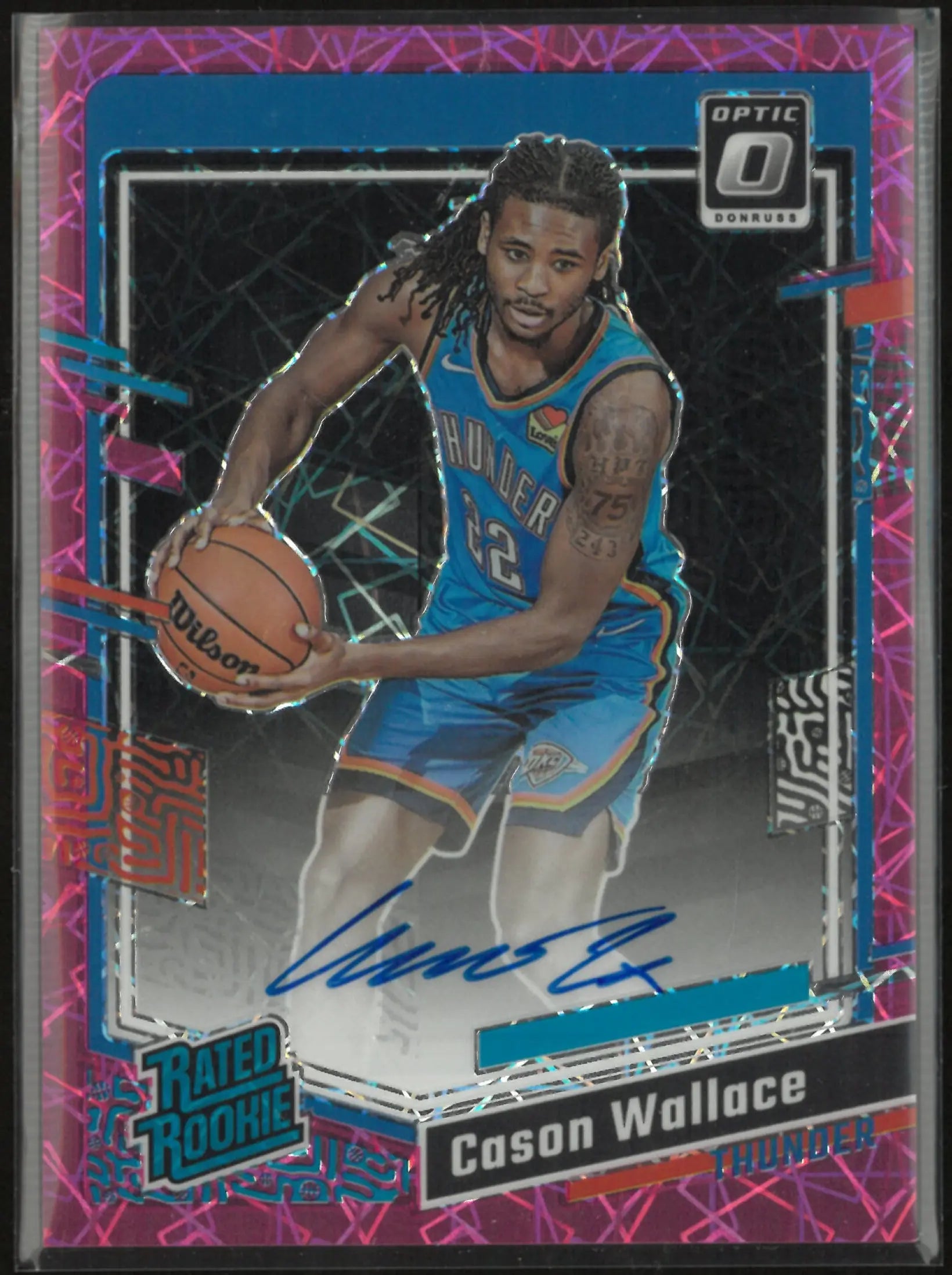 2023-24 Panini Donruss Rated Rookie Cason Wallace Pink Lazer /75 RC 