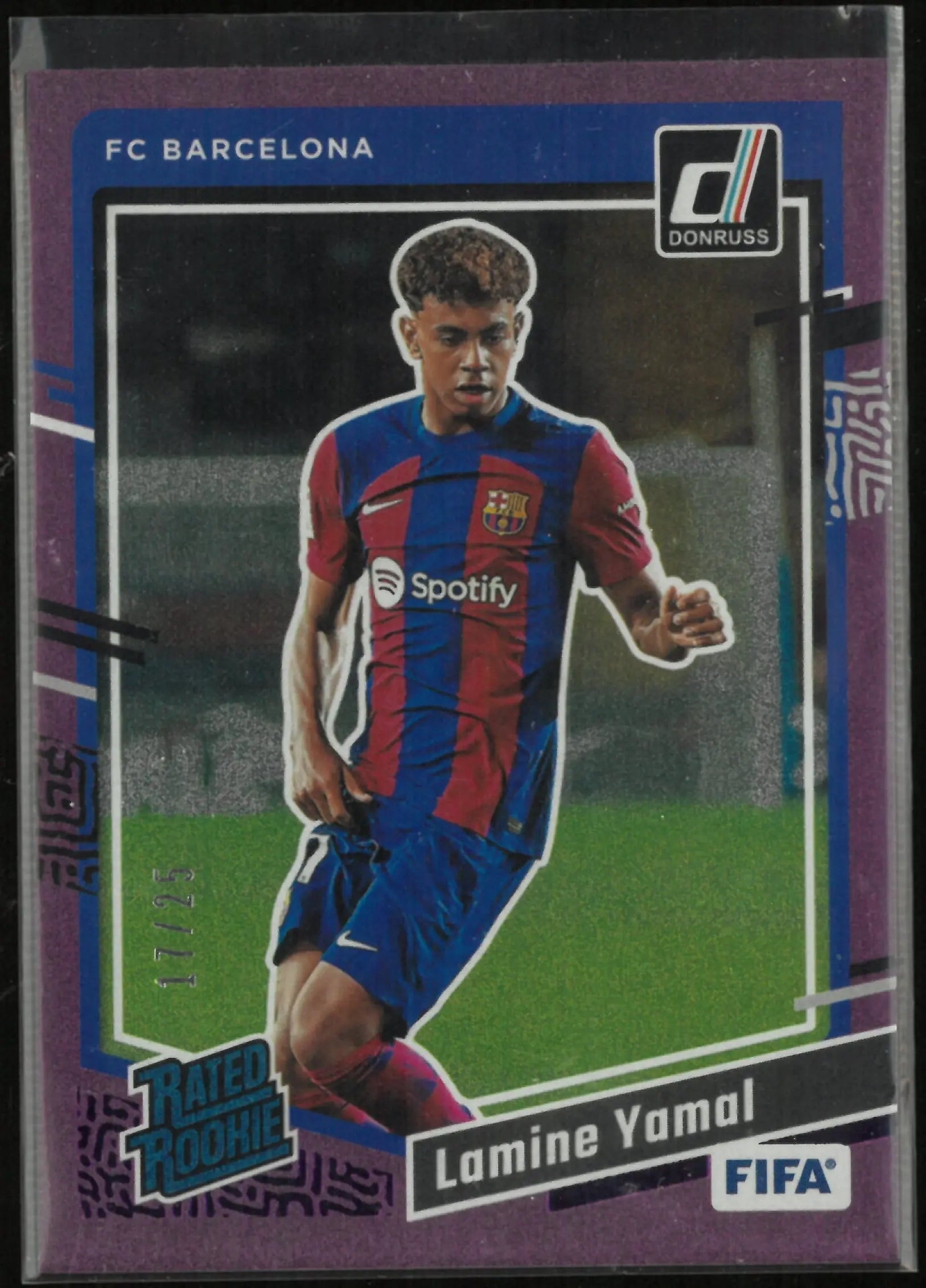 2023-24 Panini Donruss Rated Rookie Lamine Yamal Purple RC /25 