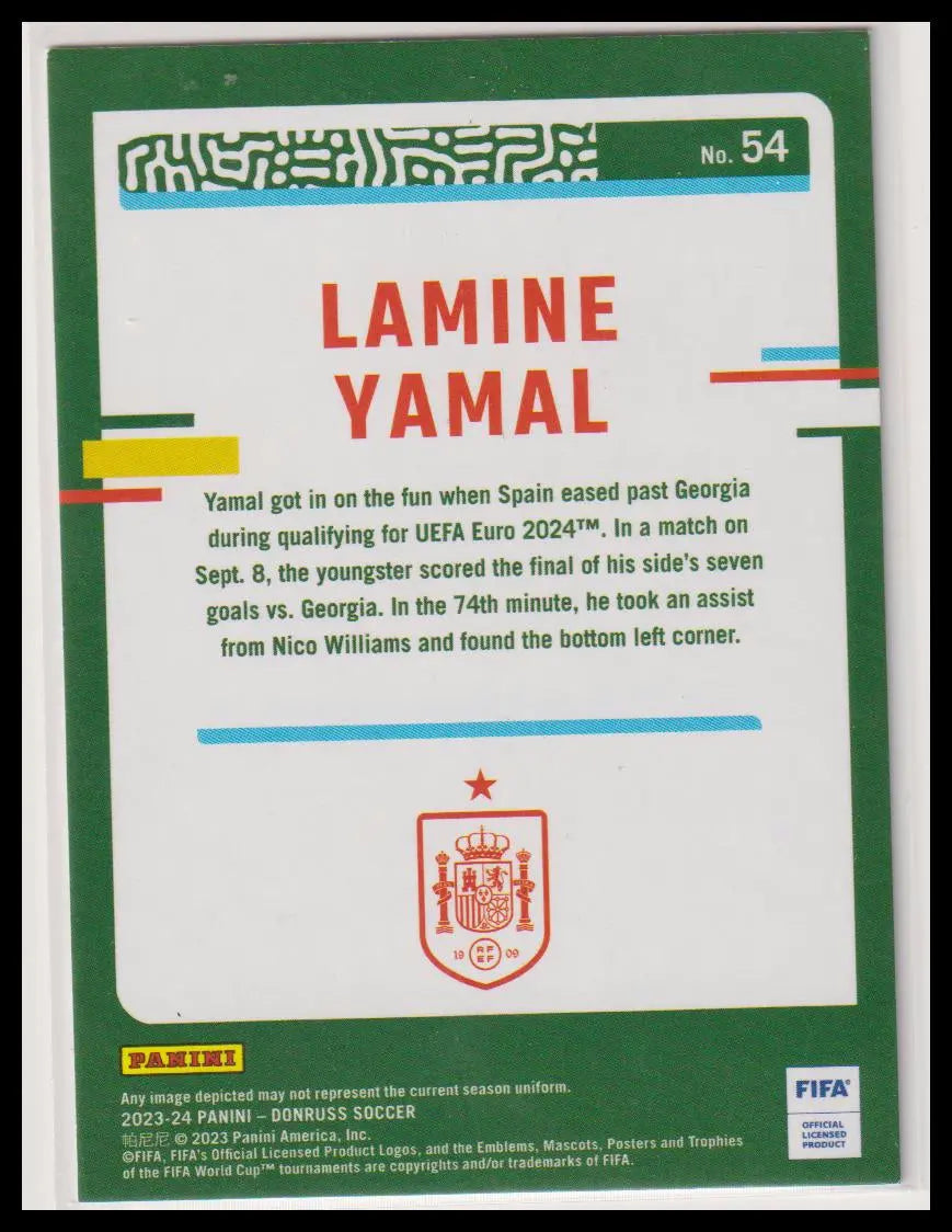 2023-24 Panini Donruss Raterd Rookie Lamine Yamal Diamond RC 