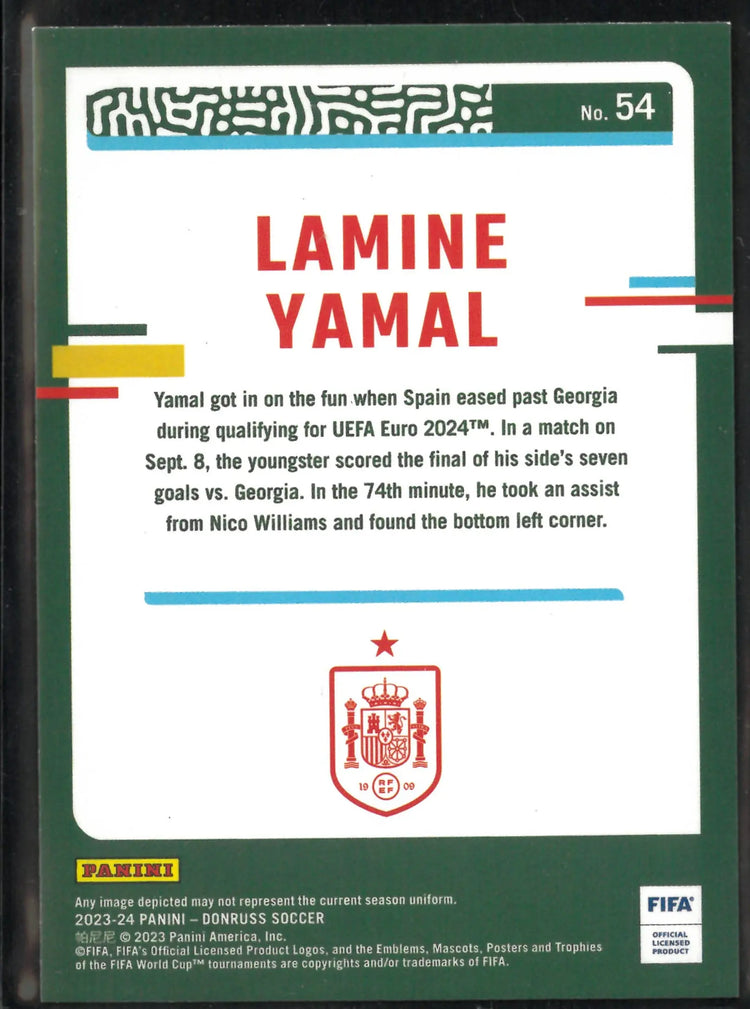 2023-24 Panini Donruss Rookie Lamine Yamal Diamond RC 