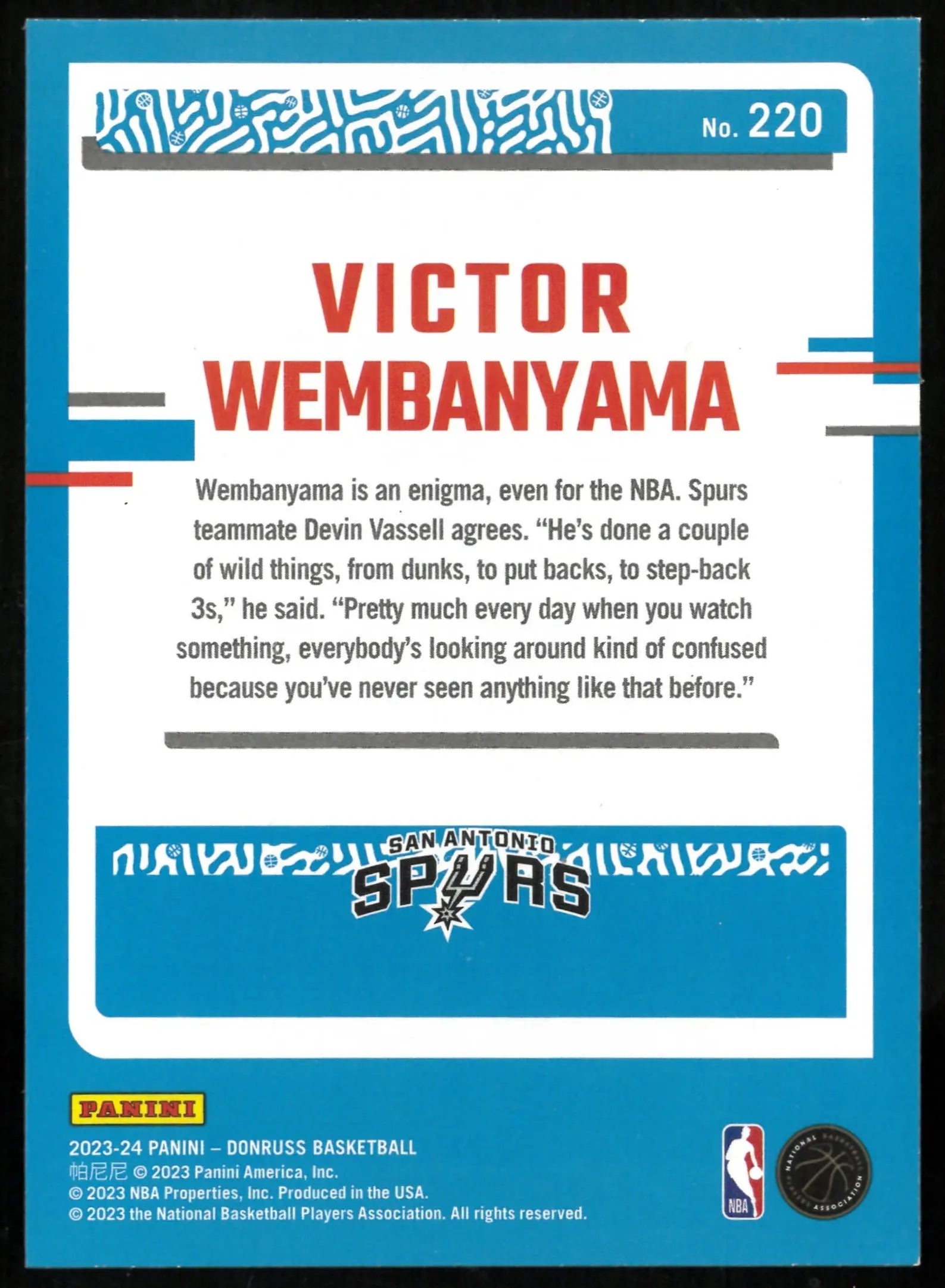 2023-24 Panini Donruss Victor Wembanyama Green Lazer Rated Rookie 