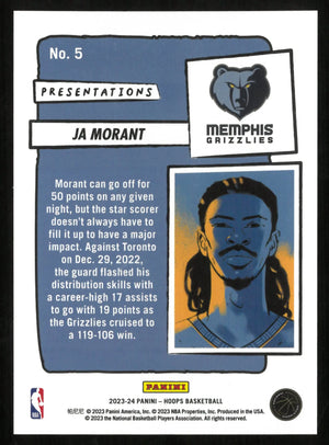 2023-24 Panini Hoops Basketball Presentation Ja Morant 