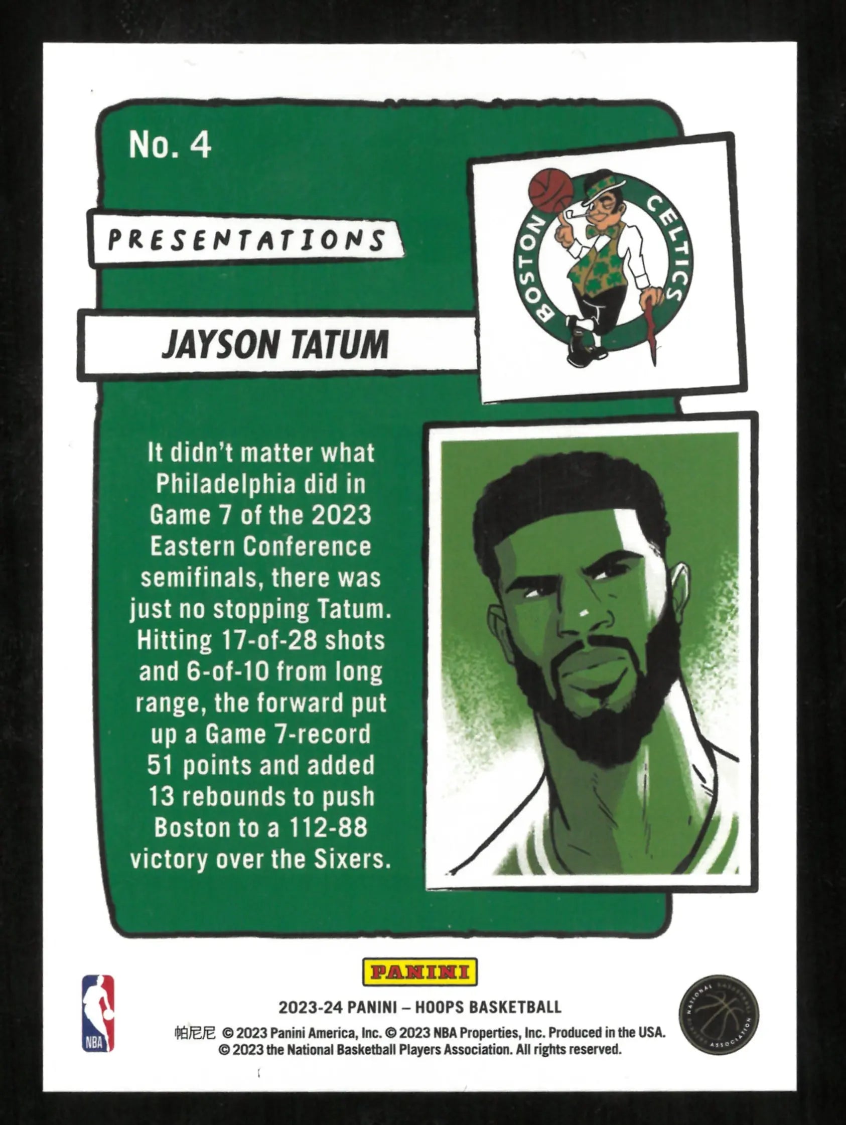 2023-24 Panini Hoops Basketball Presentation Jayson Tatum 