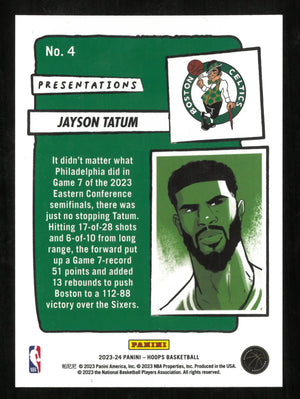 2023-24 Panini Hoops Basketball Presentation Jayson Tatum 